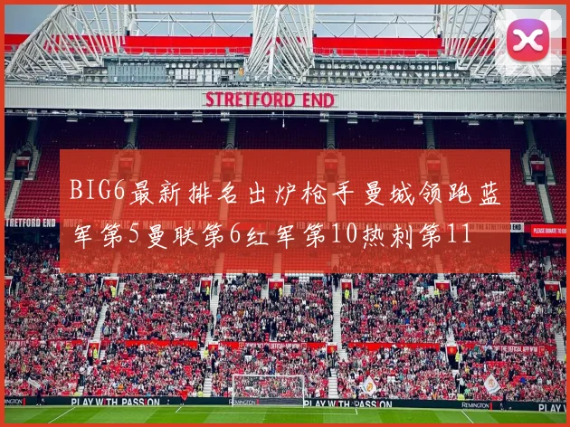 BIG6最新排名出炉枪手曼城领跑蓝军第5曼联第6红军第10热刺第11
